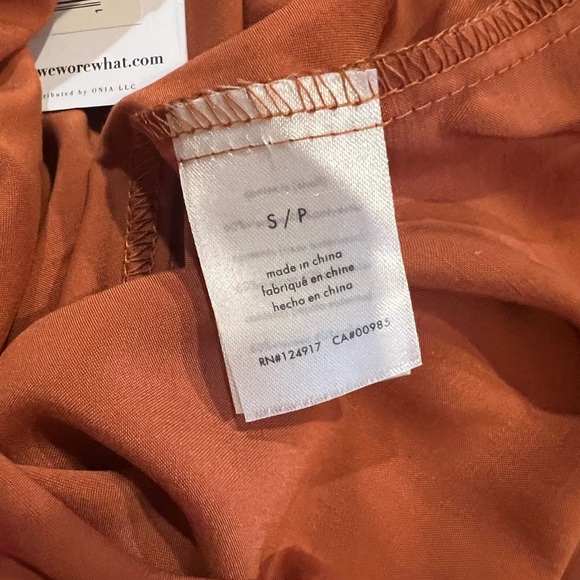 WeWoreWhat Slip Wide Leg Jumpsuit, size Small NWT straps & zipper color clay - Picture 13 of 14